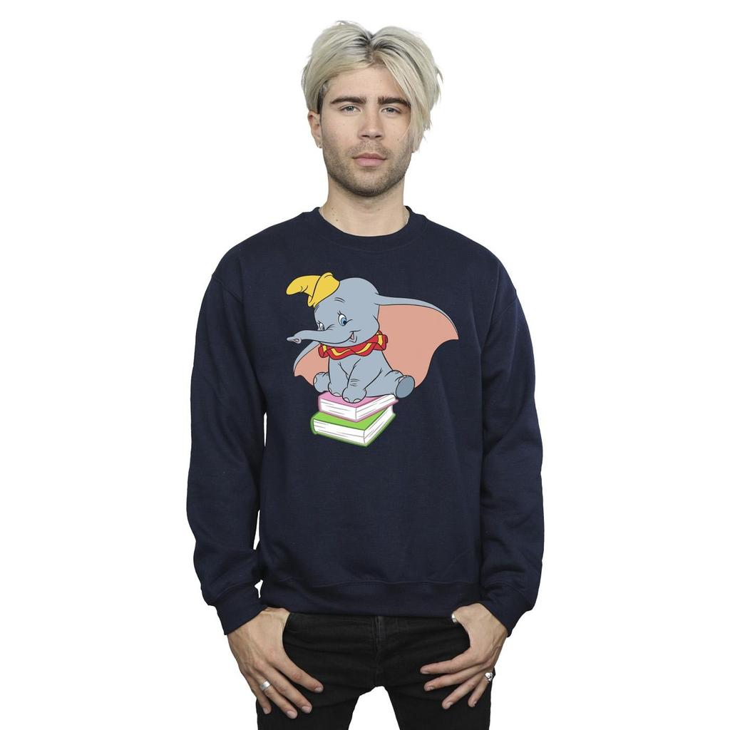 Disney Mens Dumbo Sitting On Books Sweatshirt