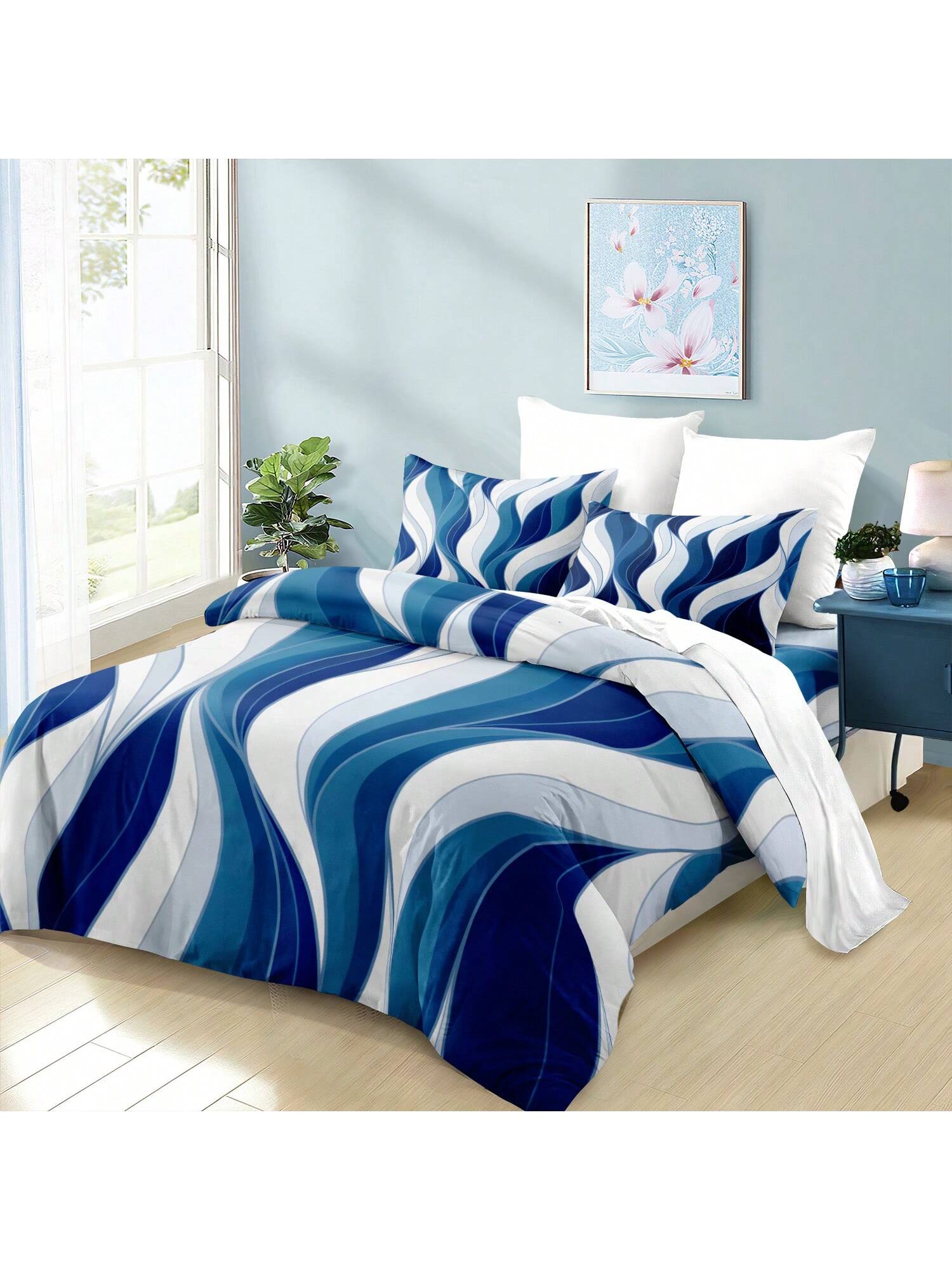 

3-Piece Soft And Breathable Red And White Classic Striped Print Duvet Cover Set - Comfortable All-Season Bedroom Decor EU Twin(135x200cm)