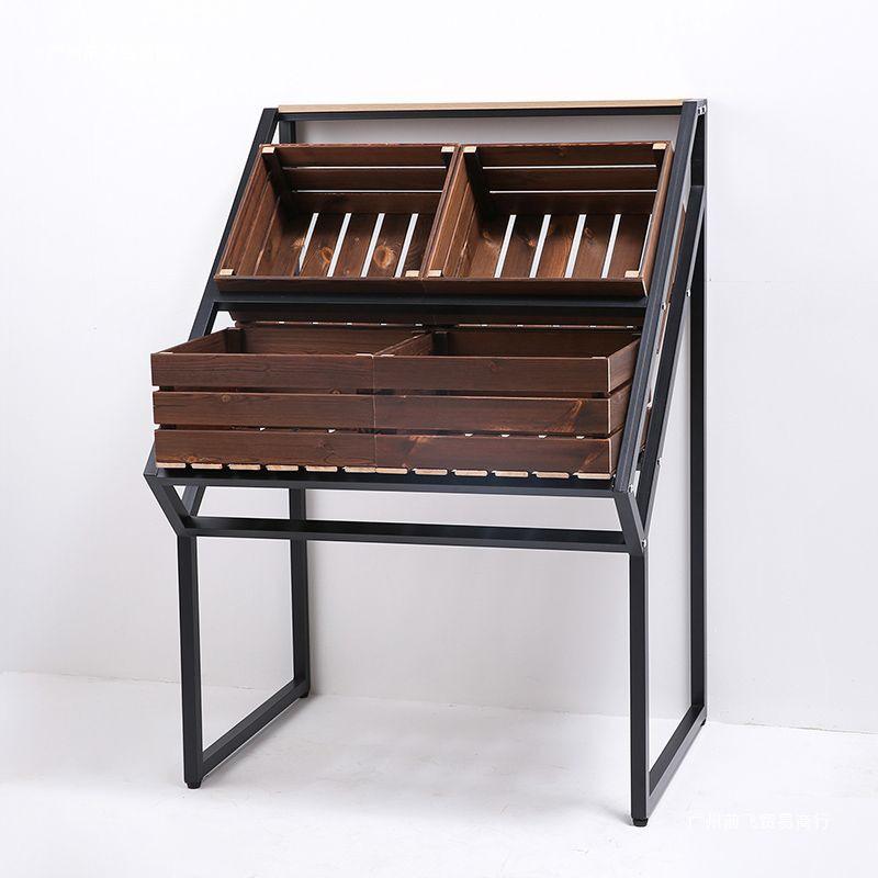 Solid Wood Fresh Produce Display Rack for Supermarkets & Convenience Stores
