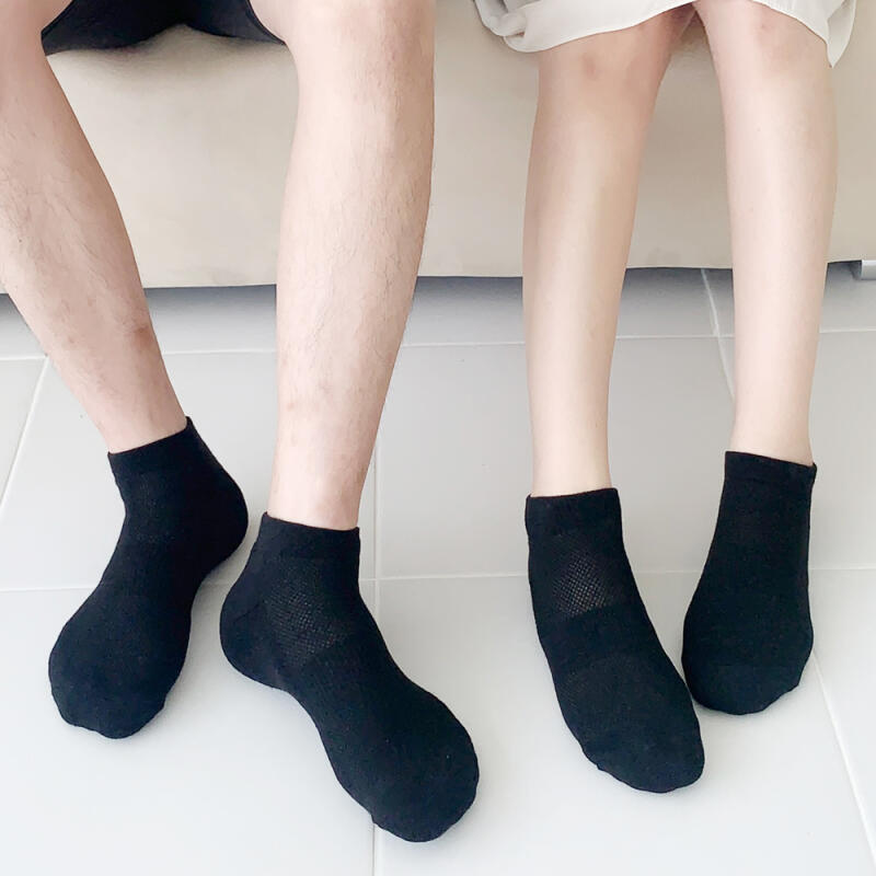 [5-Pair Set] Men's and Women's Double Cushion Mesh Sneaker Socks