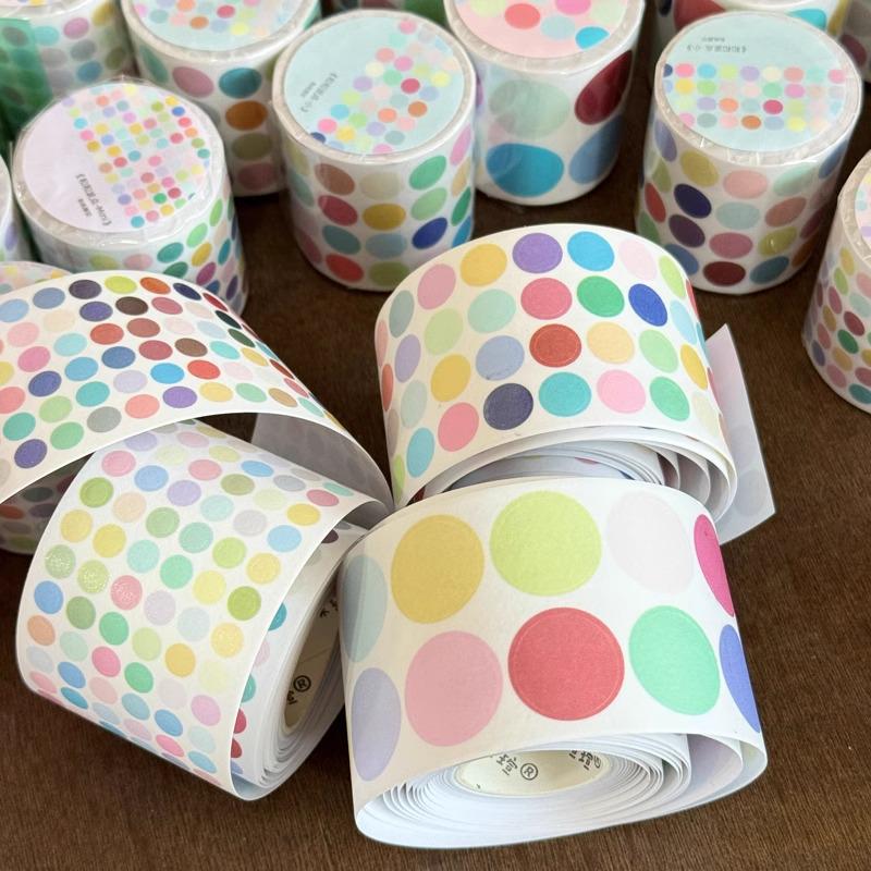 CaiCaiXuanXuan Multi-Color Washi Tape: Mini Polka Dot Die-Cut, Writable Adhesive for Journals