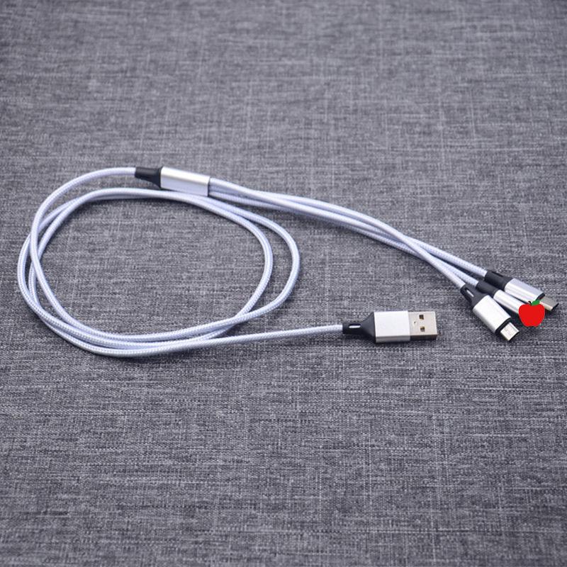 Transparent 100W 3-in-1 Type-C Fast Charging Cable - 6A Flash Charge, One-to-Three Functionality