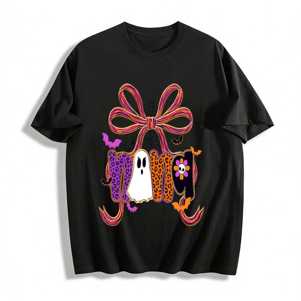 Halloween Themed Nana Graphic Print Casual Pullover Top Pure cotton T-shirt XXS