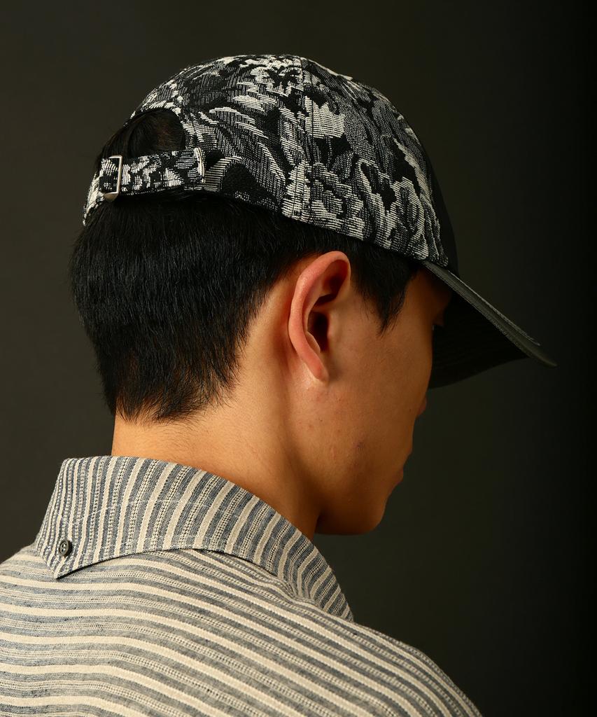 BIRD CHE Black Cotton Match Flower Jacquard Cap