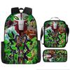 Splatoon 3Pcs Set Rucksack Backpack with Carry Carrier Pen Case Set for Children Students Anime Game Kids Bags