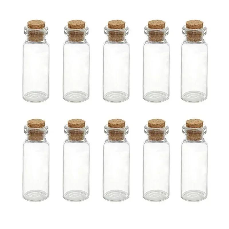 5/10 Pcs 1mL Mini Small Tiny Clear Cork Stopper Glass Bottles The Glass Jar Is Transparent and Simple