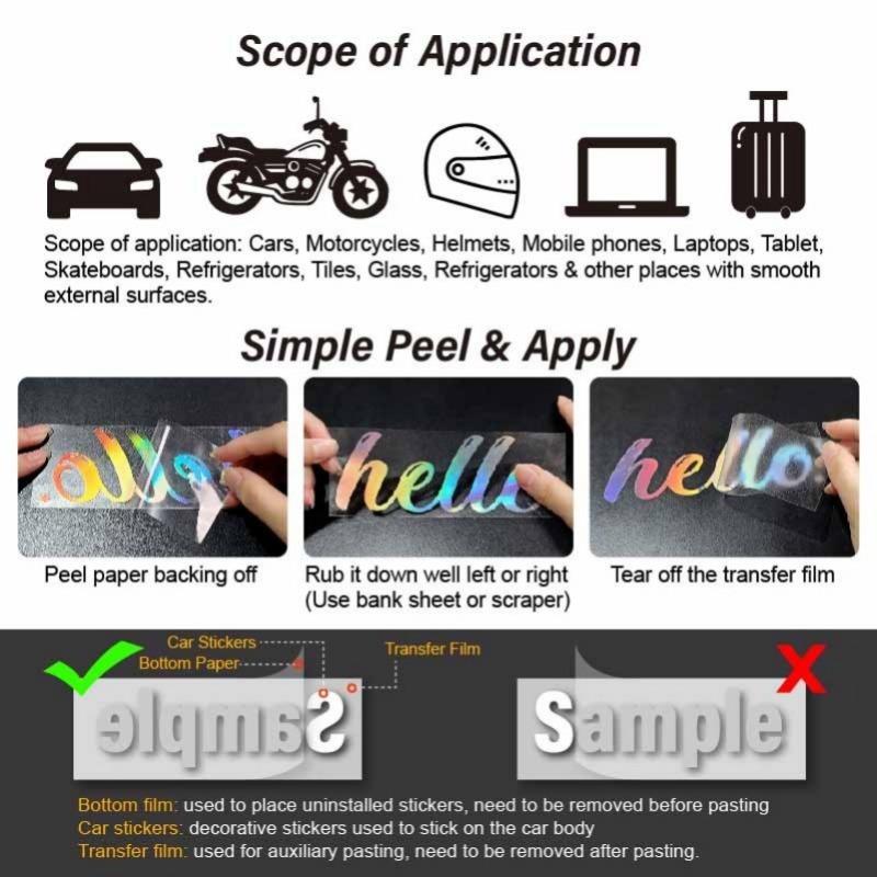 5pcs Racing Stripe Vinyl Decal Kit- Waterproof Car Hood& Body Stickers with Mirror Decals(Glossy Finish)