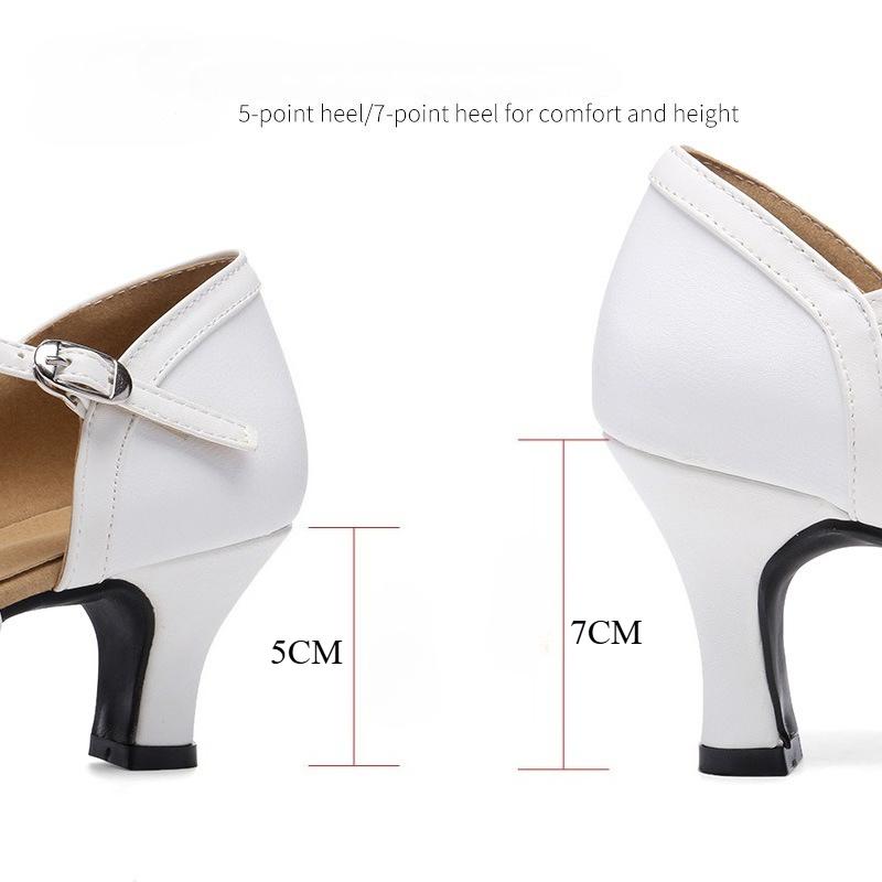 Latin Dance Shoes White Professional Women's Dance Shoe Soft Soles 5cm/7cm Zapatos