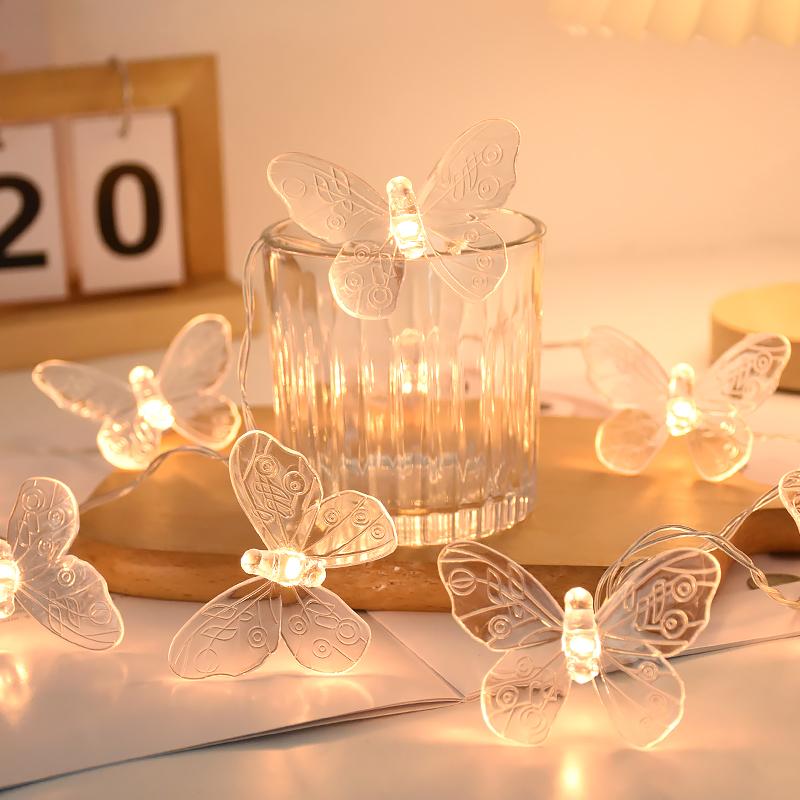 1.5M 10LED Butterfly Strings Garland Girls Butterfly Brithday Party Wedding Home Decorations Kids Christmas Gift Fairy Light