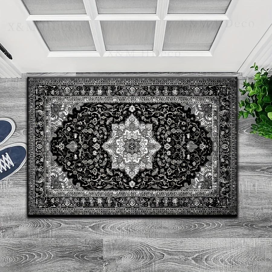 Mandala Floral Pattern Traditional Modern Bohemian Geometric Door Mat Decorative Elegant Carpet Rug for Entryway Home Decoration