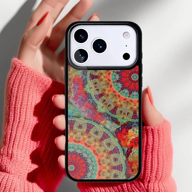 Indian Floral Henna Mandala Soft Phone Case for iPhone 17 16 15 14 13 Pro Max Back Cover for 12 11 Pro Coque
