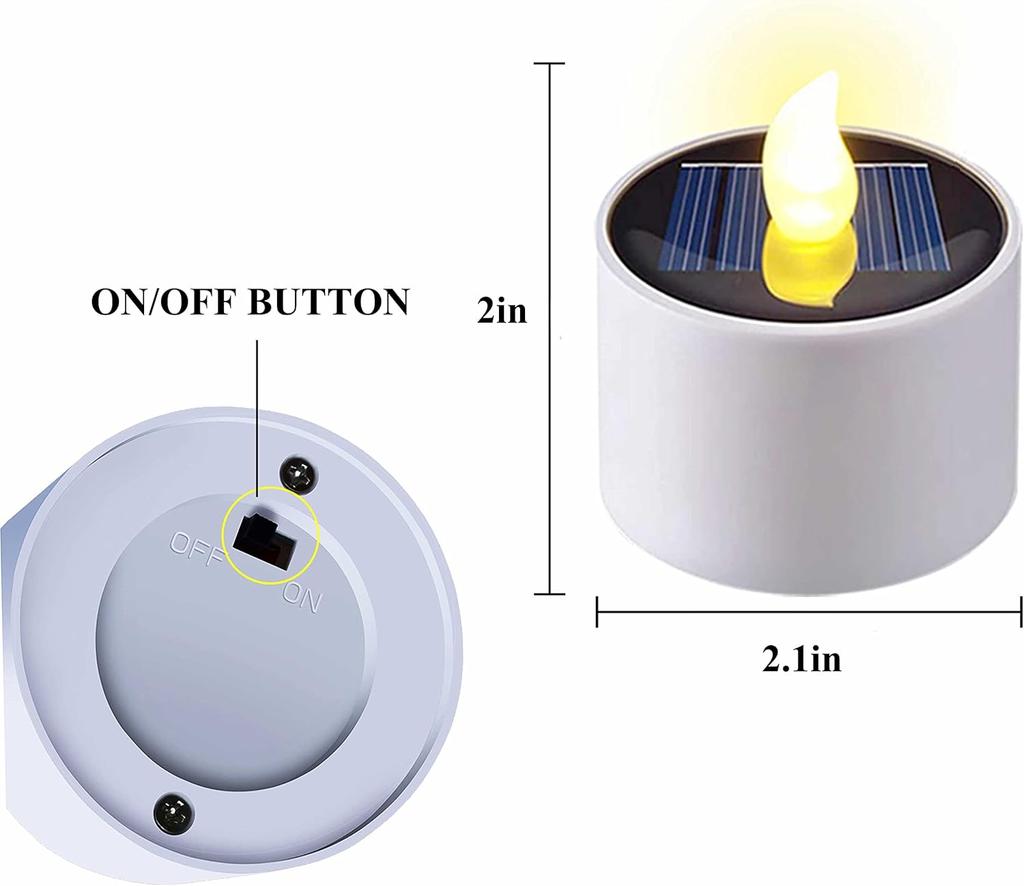 Solar Teelicht LED Kerzen Außen Wasserdicht Flammenlose Solar Teelichter Wiederaufladbare Kerzen für Party Garten Heim Deko