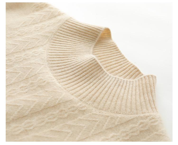 Women's Cashmere Long Sleeve Knitwear: Versatile, Stylish, Slimming Half-High Neck Sweater for Autumn/Winter