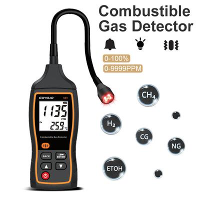 Brennbares Gasleckdetektor-Analysator Methan Entzündlich 9999PPM 100% UEG Brennbarer Naturtester LCD Ton- und Lichtalarm