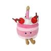Fun Cherry Birthday Cake Plush Toy Simulation Food Doll Cute Dessert Pillow Birthday Gift for Friends Kids