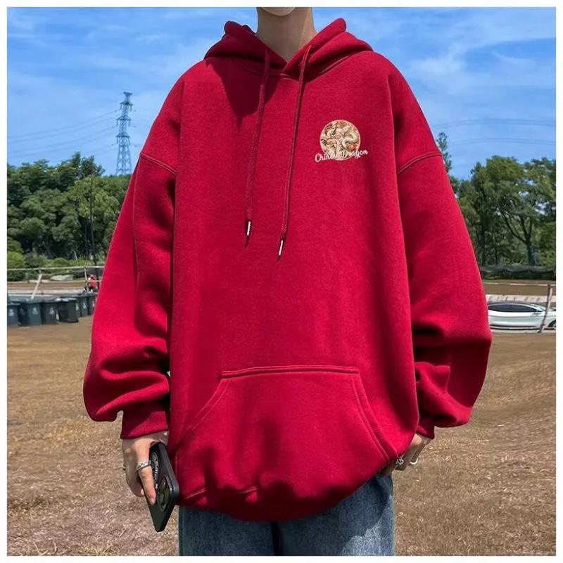 250g Dickes Kapuzensweatshirt Herren Frühling Herbst Locker Geschnitten Trendmarke Freizeitkleidung Leicht Ideal für Sommer