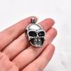 Gothic Stainless Steel Skull Pendant Necklace for Men Punk Rock Hip Hop Boy Skeleton Charms Chain Metal Jewelry Halloween Gifts