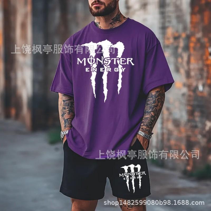 Mens Athletic Short Sleeve T-Shirt Shorts Set Boxing Training Sportswear Lightweight Casual Gym Wear