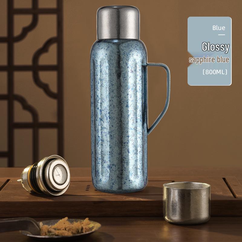 

Luxury Titanium Insulated Cup Set with Tea Separator for Men & Women - Portable Design with Handle 800ml