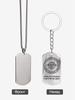 Stainless Steel Keyring and Necklace Set, Men's Gift, Engraved Badge
