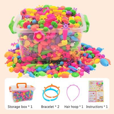 Set de 188 Piezas de Cuentas Pop para Niños Fabricación de Joyería Divertido DIY Diadema Anillos Juguetes para Niño Niña Niños Kid cuentas pop para niños