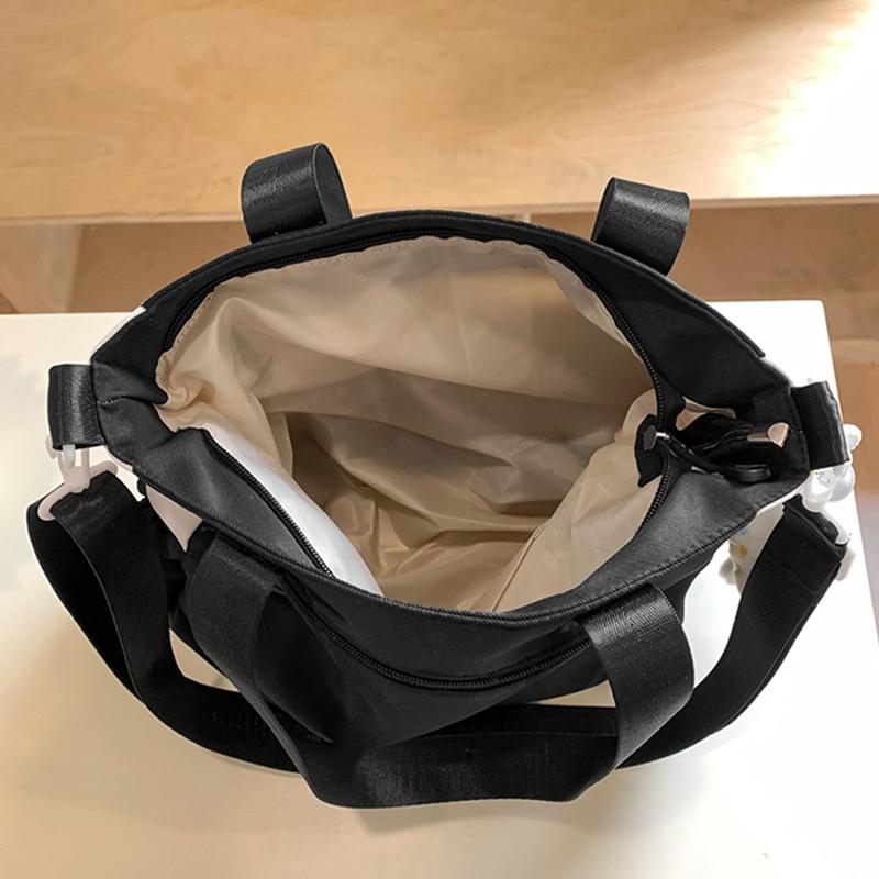 Women's Shoulder Large Capacity Handbag Color Block Tote Bag Student Book Bag for Class Crossbody Bag