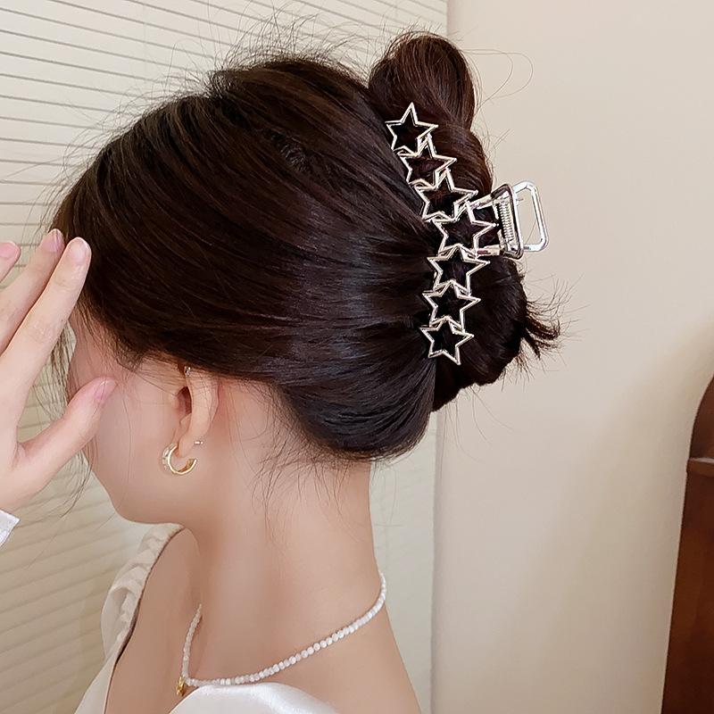 Mode Metall Stern Hohl Haar Klaue für Frauen Gold Silber Farbe Kreuz Krabben Haar Clip Koreanische Mädchen Haar Zubehör Greifen clip