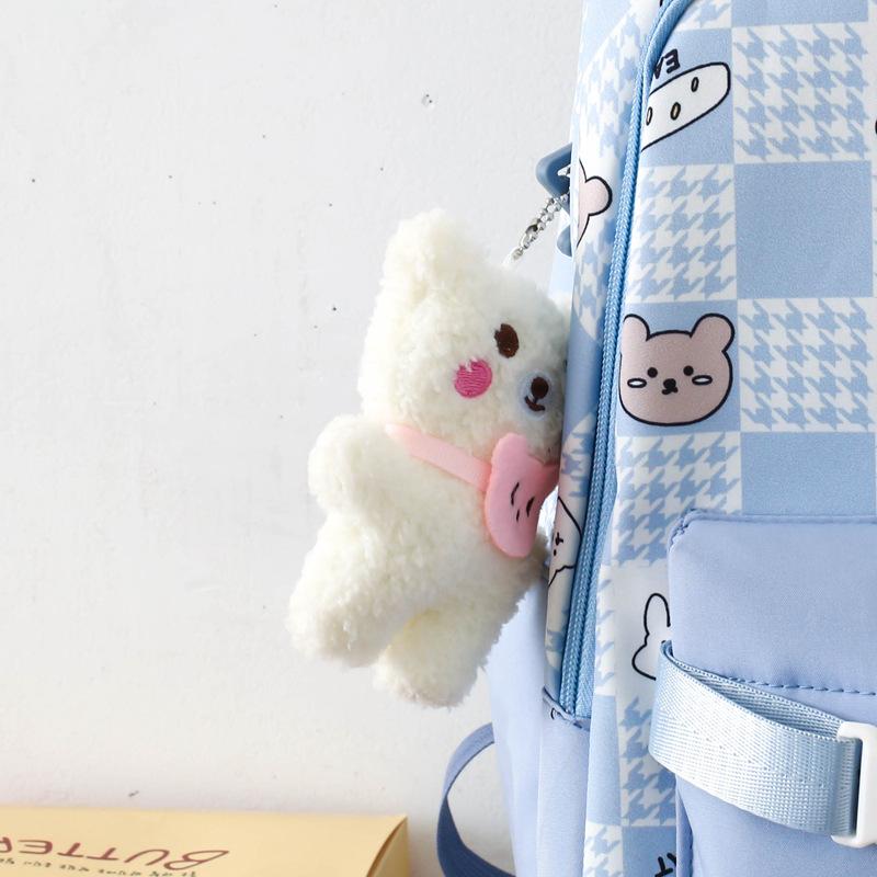 

Школьный рюкзак новый маленький свежий милый клетчатый рюкзак мультяшный медведь модный цветной рюкзак для девочек учениц средней школы