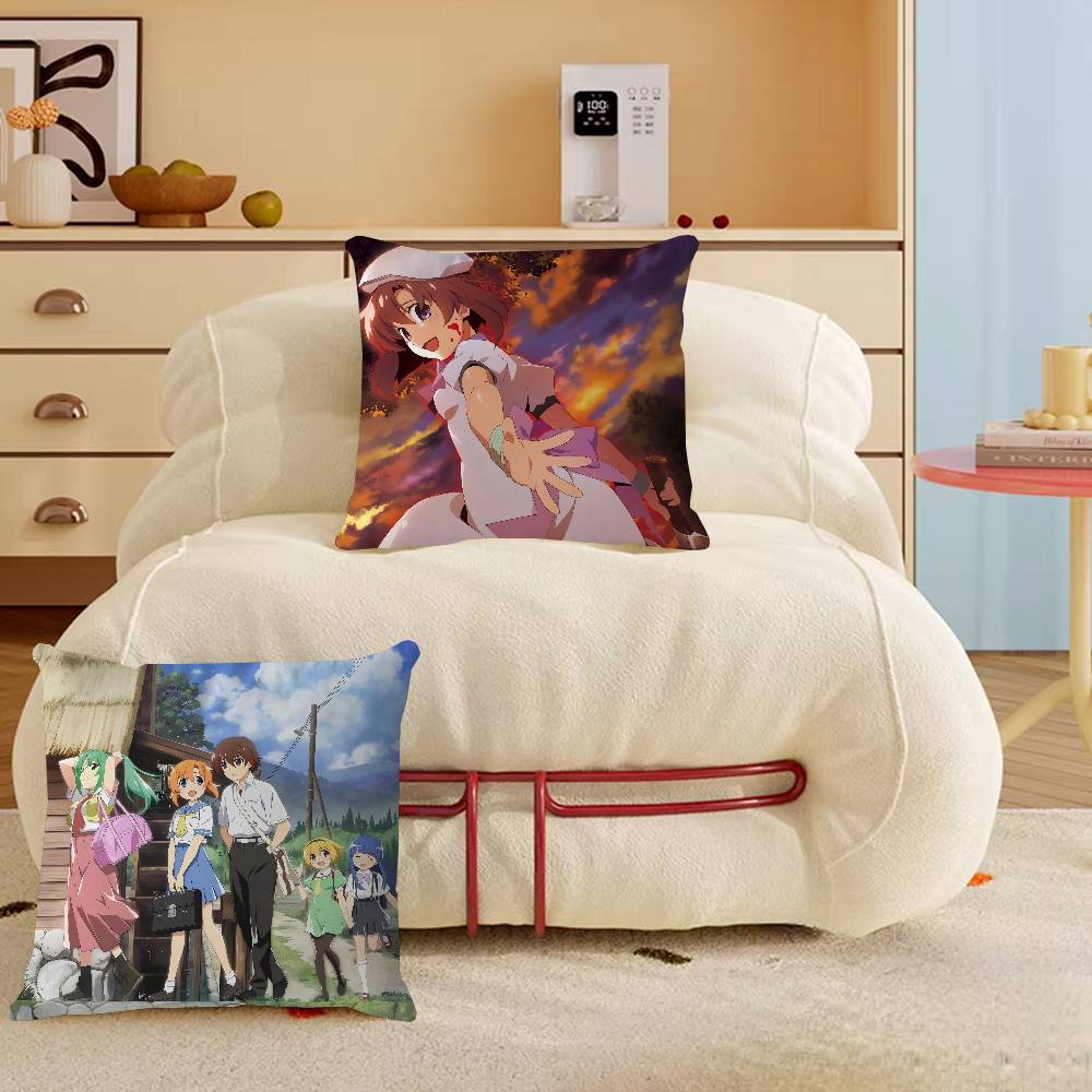 Anime H-Higurashi W-When They Cry Cushion Cover Inches Farmhouse Decor Home Throw Pillow Covers for Couch Decorations