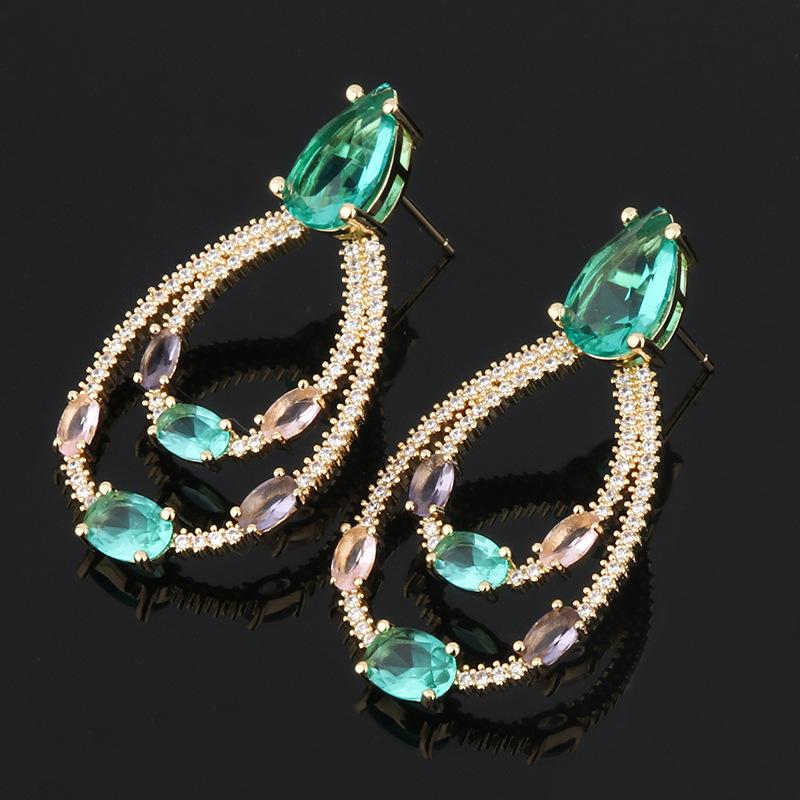Shining Zircon Earrings Sexy And Elegant Glass Stone Earrings Versatile South American Ear Jewelry Direct Sales