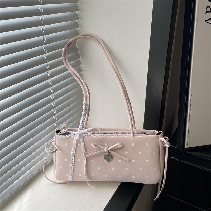 City Chic French Shoulder Bag Women's Fashion Butterfly Knot Underarm Bag Versatile Minimalist Style Handbag