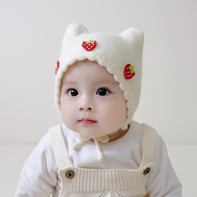 Herbst/Winter Baby Mütze Niedlich Damen Herren Strickwollmütze Prinzessinnenhut Atmungsaktiv Für Säuglinge und Kleinkinder Modische Mütze
