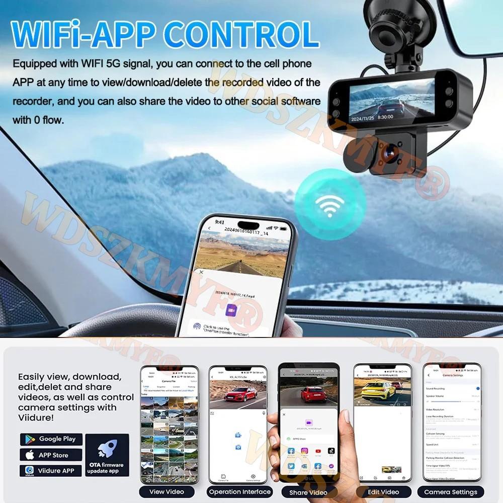 3 Channel WIFI Control Car Dvr 1080P Dash Cam for Cars Dual-Len Front and Rear View Recorder Video Car Camera for Car Assecories