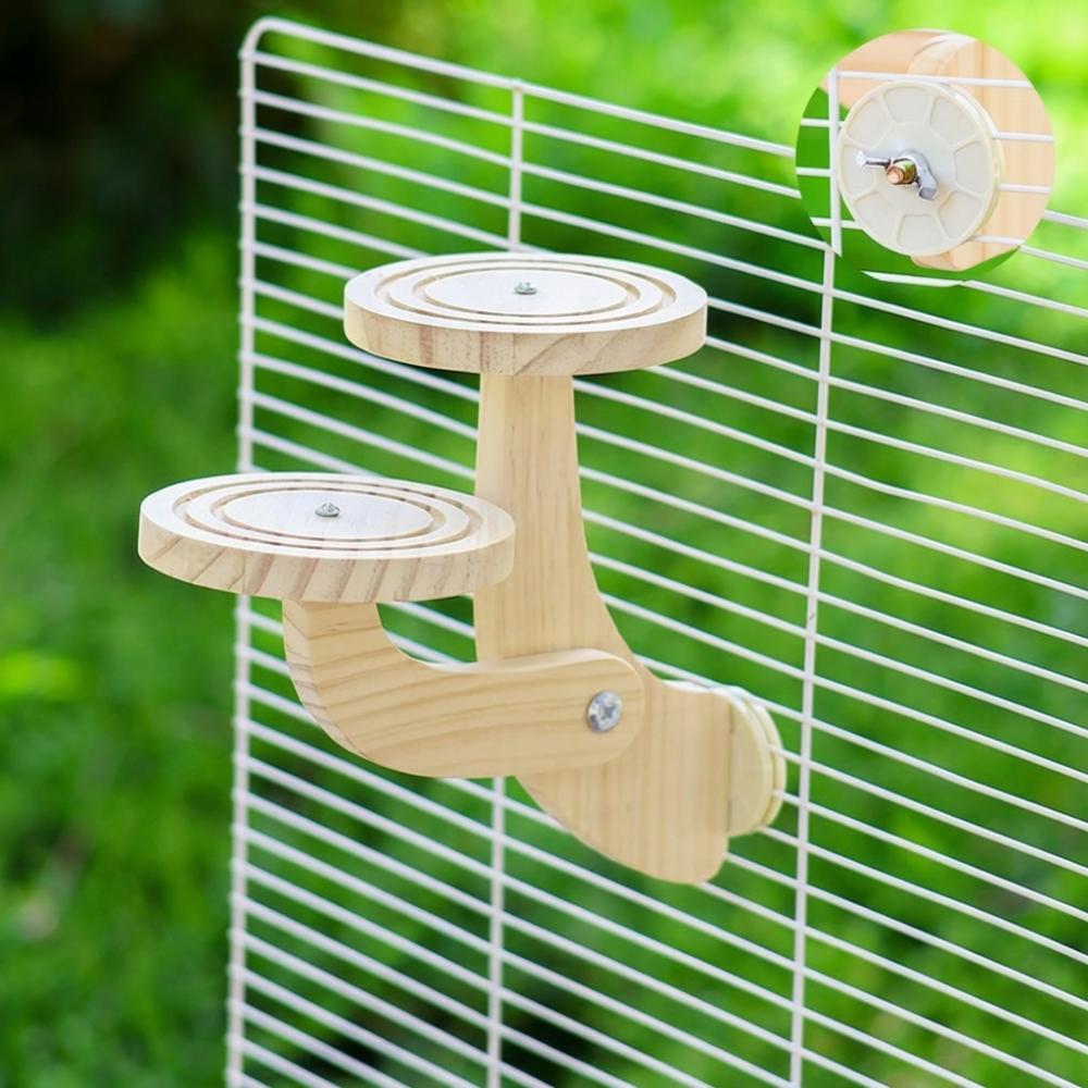 Bite Resistant Wooden Bird Perch Stand Parrots Ladder Bird Training Stand  Parrot Cage