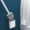 Toilet Cleaning Brush Flat Head Flexible Soft Bristles Brush with Holder Toilet Brush Silicone Wc Cleaner Toilet Tool No Dead