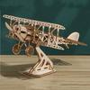 3D Wooden Puzzle Wings Airplane Wooden DIY Craft Airplane Model Kit Handmade 3D Three-dimensional Puzzle Retro Airplane Model Home Decoration Toy