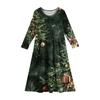 Girls' Maxi Dress - Long Sleeve Pocket Dress Christmas Day