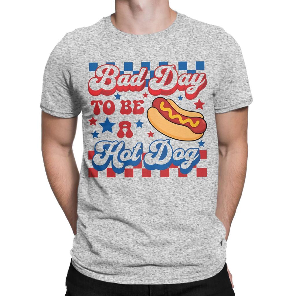 Bad Day Funny Bbq Grilling 4th Of July Funny Graphic 100 Cotton Tshirt Chud Consuming Hotdogs Tops Tees For Unisex