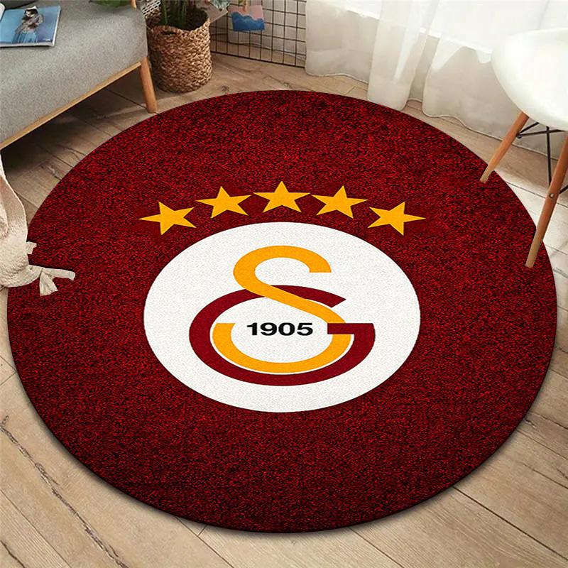 Galatasaray S Round Area Rug,Carpet Rug for Living Room Bedroom Sofa Playroom Decor,Non-slip Floor Mat