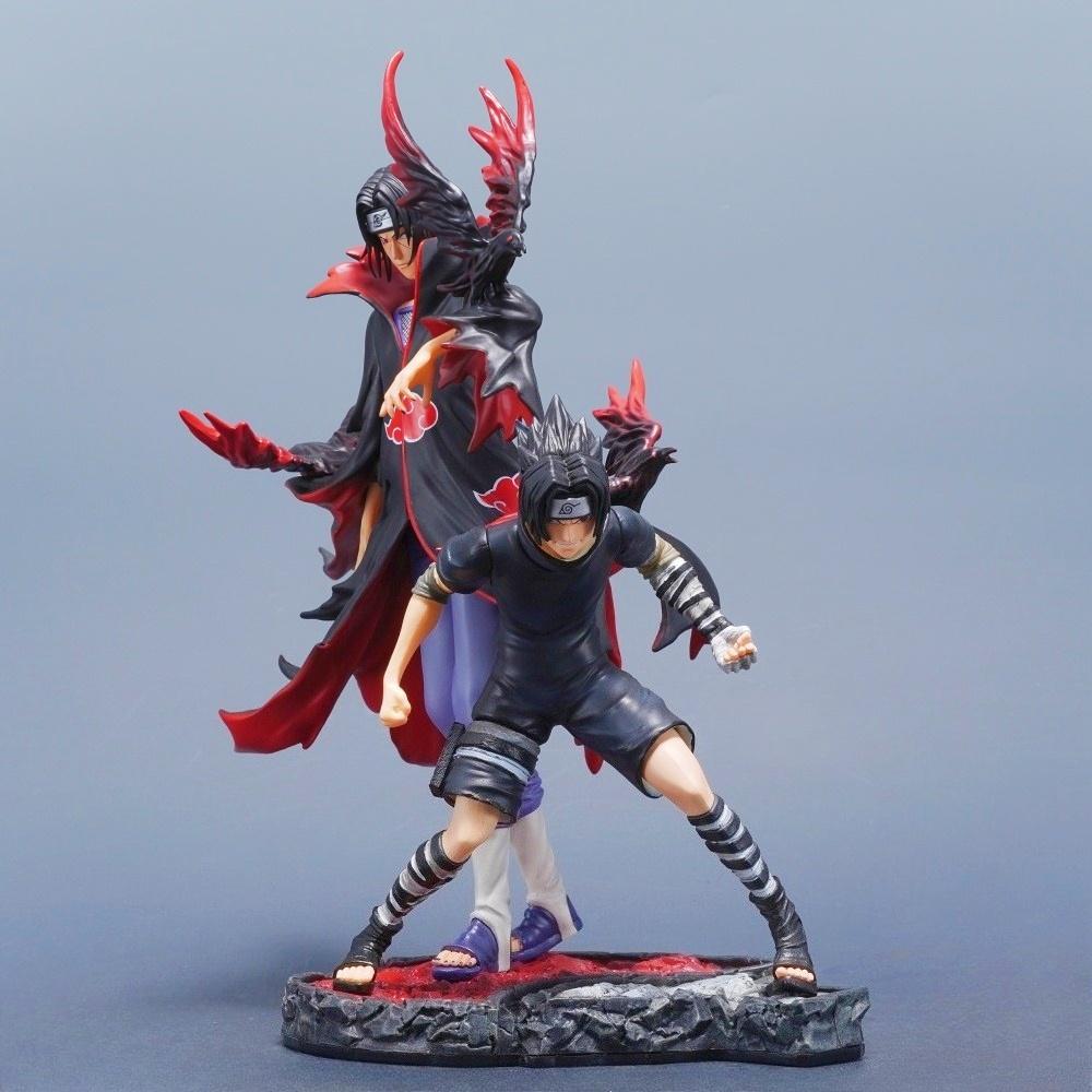 32cm/12.6in Anime NARUTO Figure Uchiha Itachi  Uchiha Sasuke Action Figures Pvc Statue Collection Model Toys Gifts