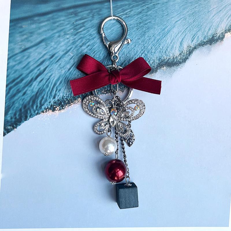 Easya 2024 Fashion Butterfly Bows Luxury Glitter Keychains High Quality Bags Decorate Wedding Gifts for Guests