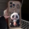 Milk Tea Time Panda INS For Samsung Galaxy Case S24 S23 S22 S21 Ultra Plus Fe A55 A54 A53 A52 A35 A25 A15 A14 5G Phone Y2k Cover