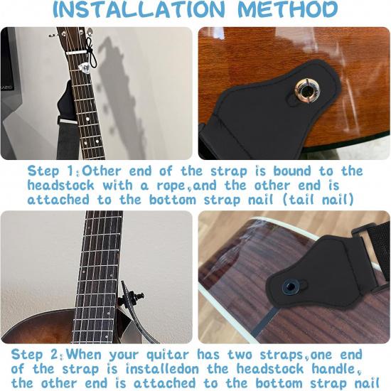 Guitar Strap with 3 Pick Holders, Includes 6 Guitar Picks and a pick box- Adjustable for Acoustic Electric Guitar