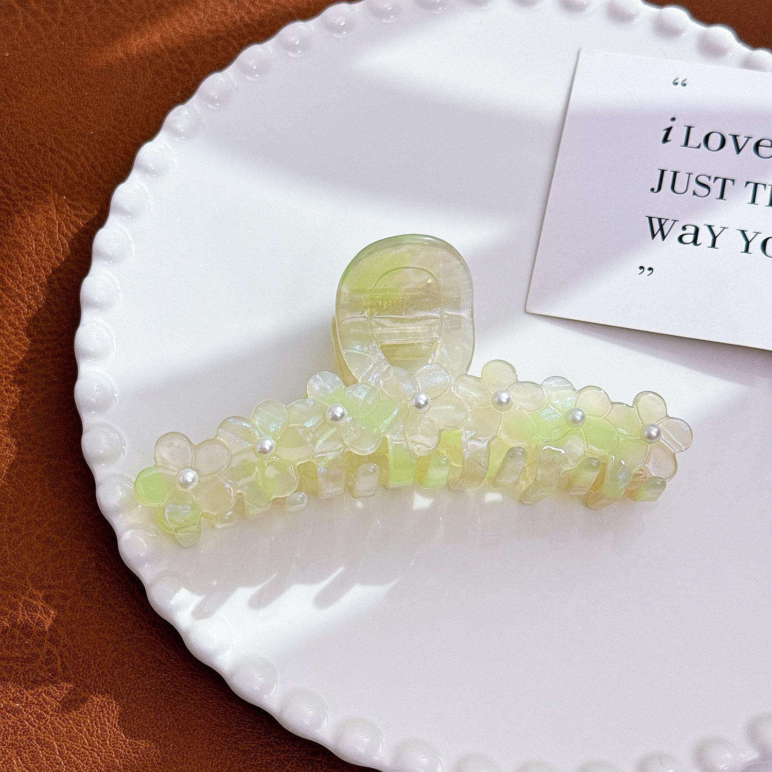 

Acrylic Versatile Stylish Hair Clip Featuring Geometric Flower Design For Women Vibrant Cyan