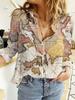2021 European & American Map Print Long Sleeve Women's Shirt