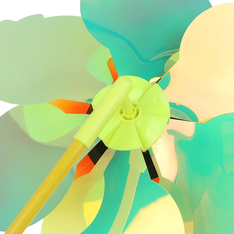 1 Set Outdoor Garden Decor Double Layered Sunflower Windmill Rotating Sunflower Wind Spinner Stake Standing Lawn Flower Pinwheel