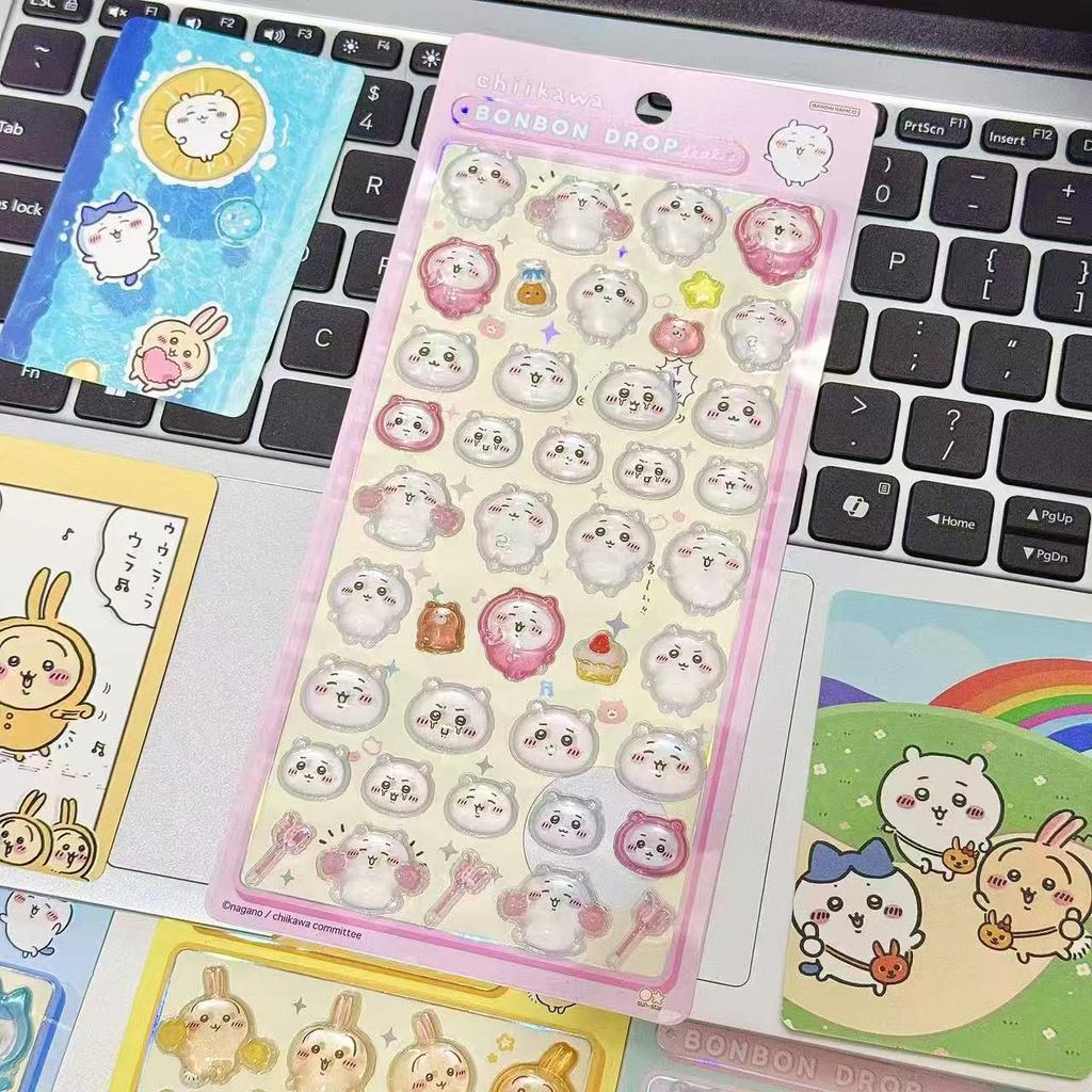 3D Chikawas Süße Aufkleber Hachiware Aufkleber Selbstironischer Bär Süßer Wasserbecher Notizbuch Diy Kawaii Aufkleber Dekoration
