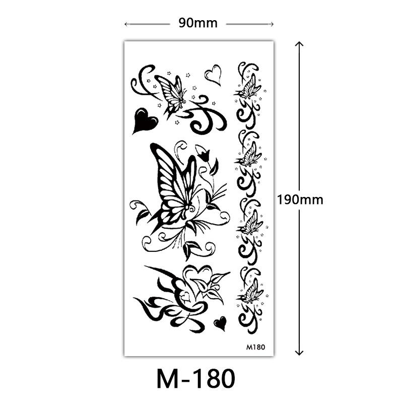 Wasserdichtes dreidimensionales Farbdruck-Tattoo-Sticker, Schmetterling Blume Tier Tattoo