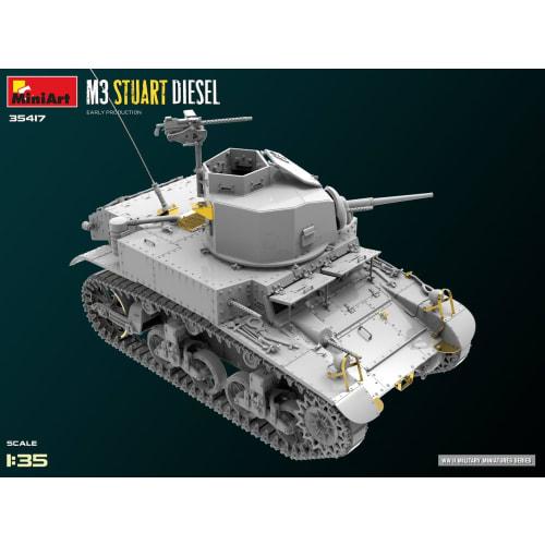 Miniart 1/35 M3 Stuart Early Diesel Plastic Model Kit MA35417 (Tank)