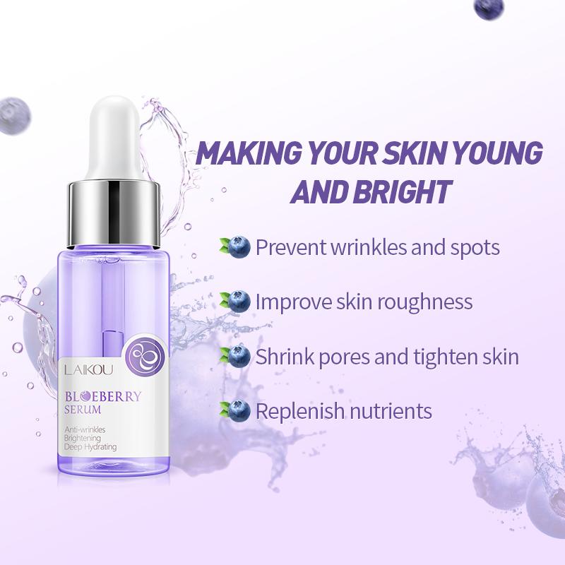 Blueberry Serum Face Care Hluboce hydratační esence redukuje vrásky na obličeji Péče o pleť Zlepšuje pleť obličeje